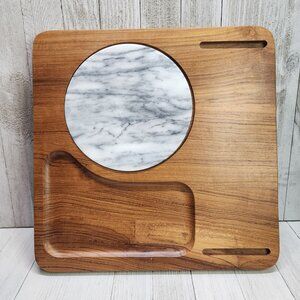 Vintage Mid Century Dolphin Genuine Teakwood Cheeseboard Tray